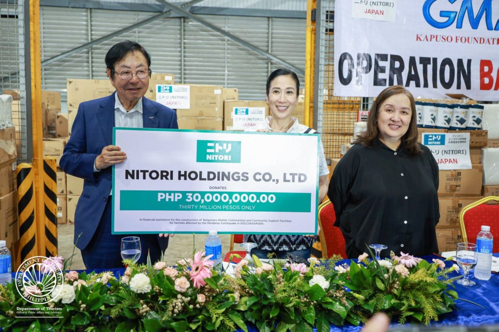 Japanese furniture chain turns over P37.5M donation for Mindanao quake&nbsp;victims